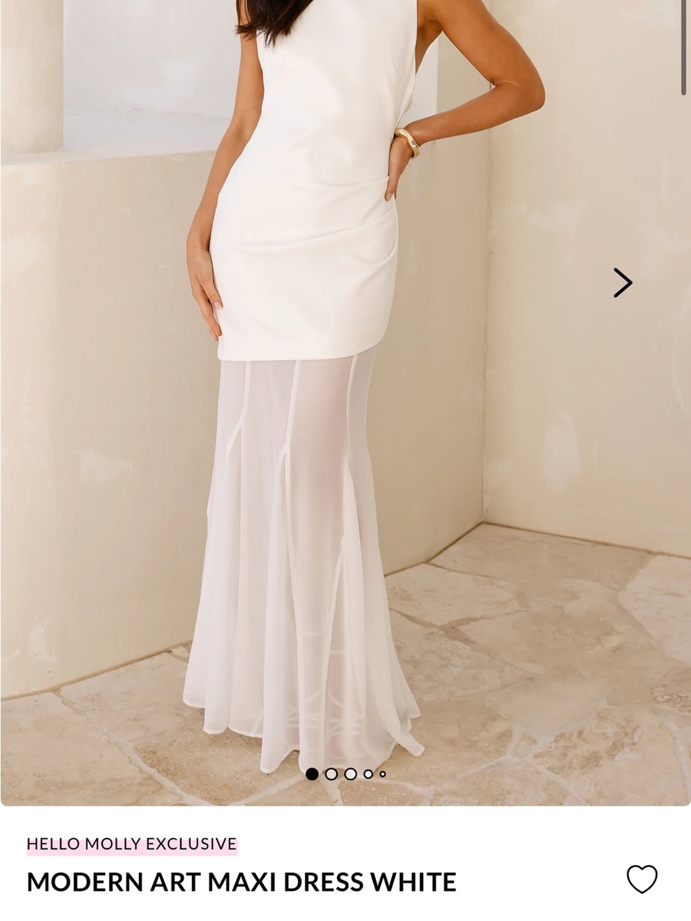 Hello Molly White Sheer Overlay Maxi Skirt